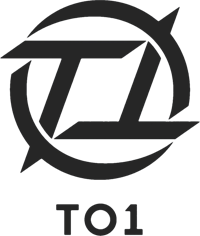 a black logo with the word to1 on it